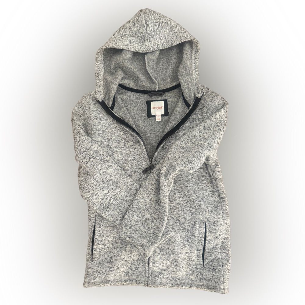 CAT & JACK Grey/Black Zip Up Hoodie, like new